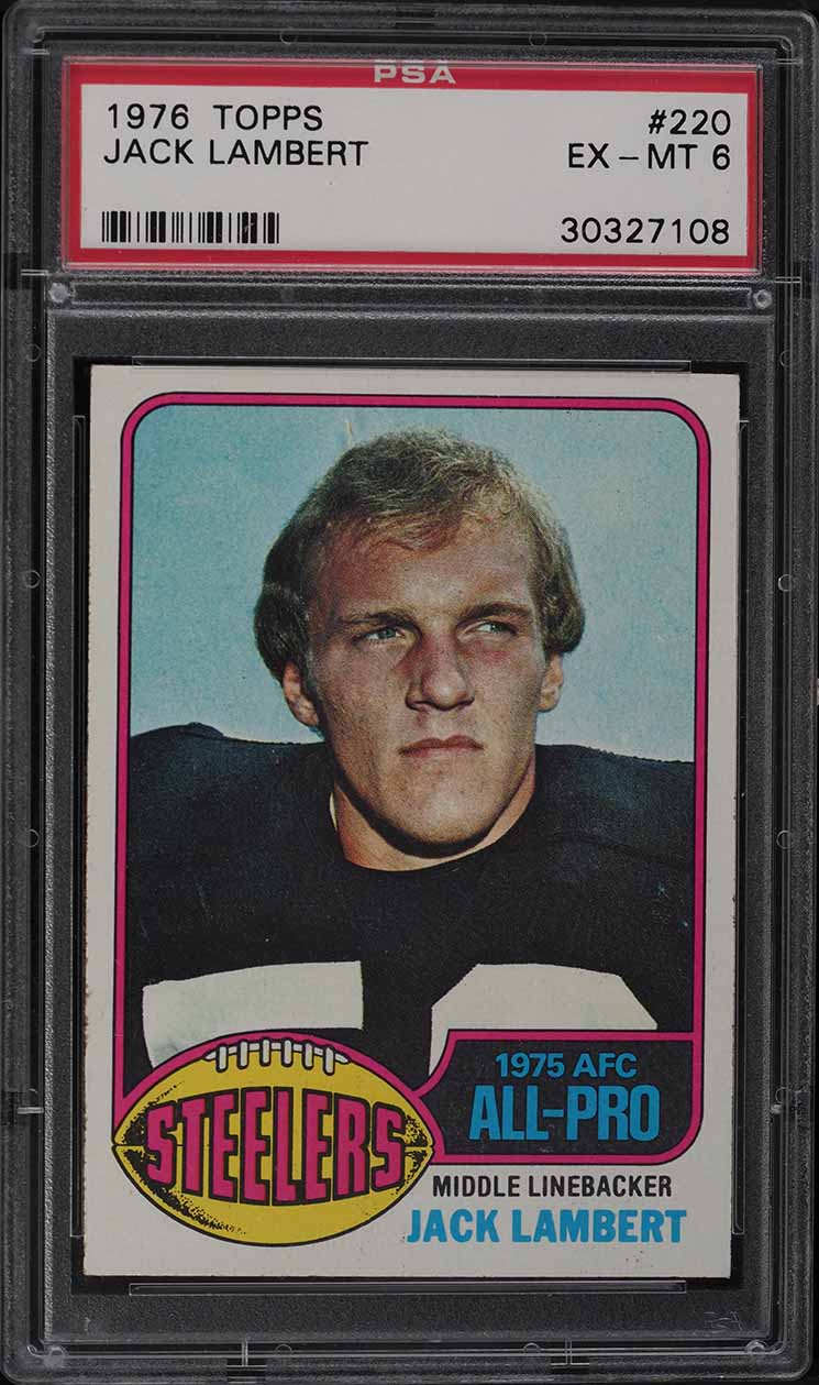 1976 Topps Football Jack Lambert ROOKIE #220 PSA 6 EXMT