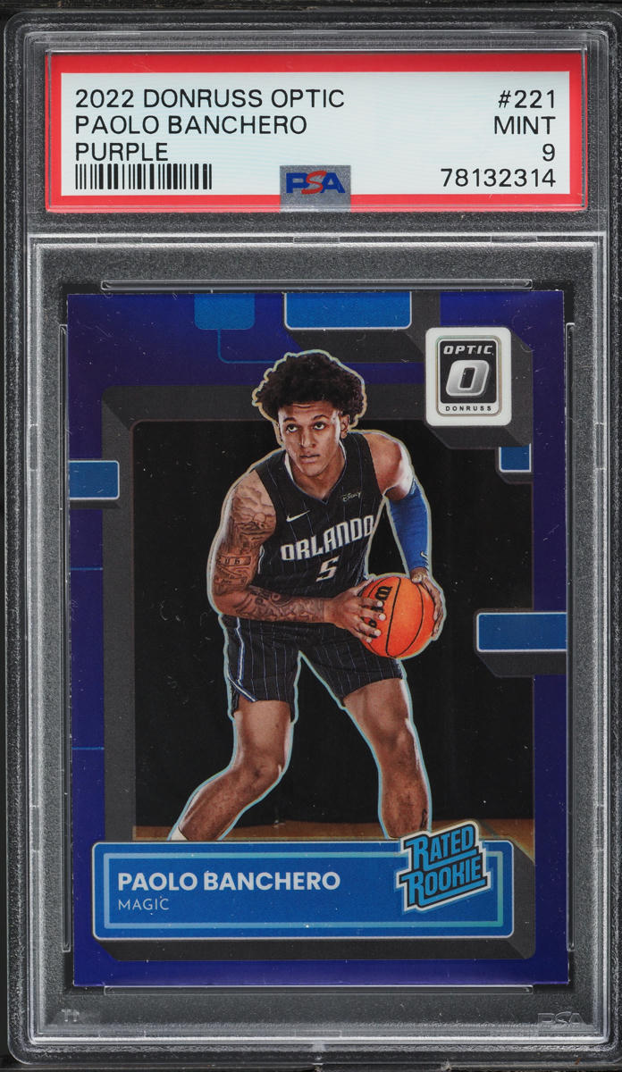 2022 Donruss Optic Purple Paolo Banchero ROOKIE #221 PSA 9 MINT