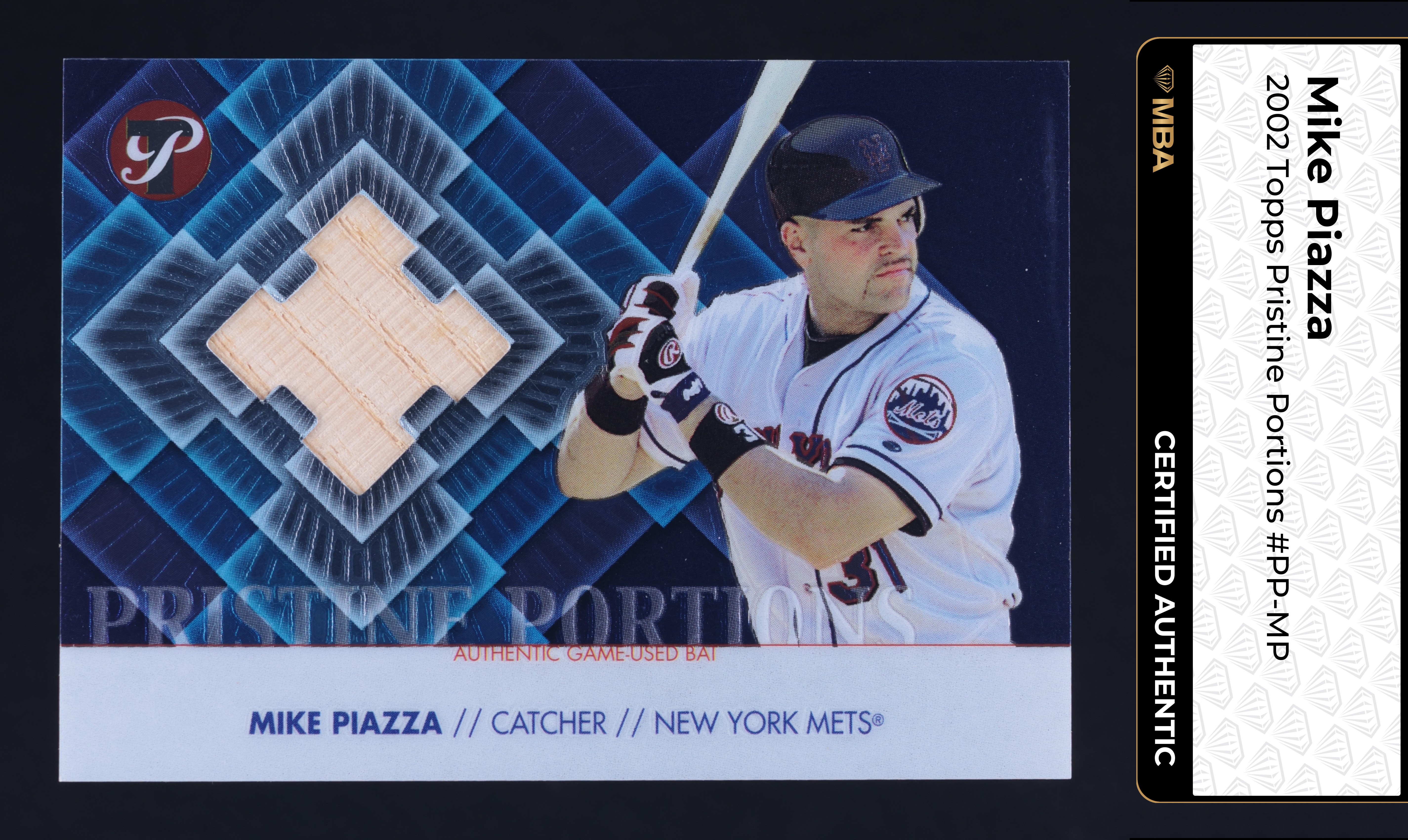 2002 Topps Pristine Portions Mike Piazza PATCH /425 #PP-MP MBA AUTH