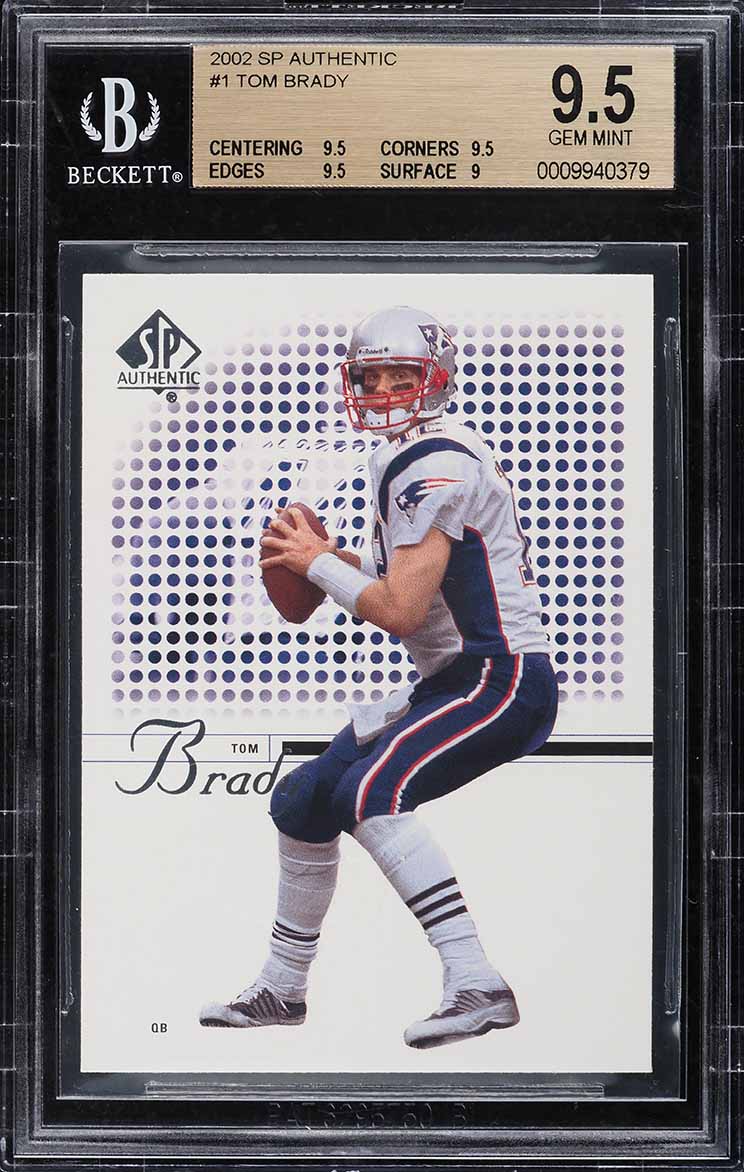 2002 SP Authentic Tom Brady #1 BGS 9.5 GEM MINT