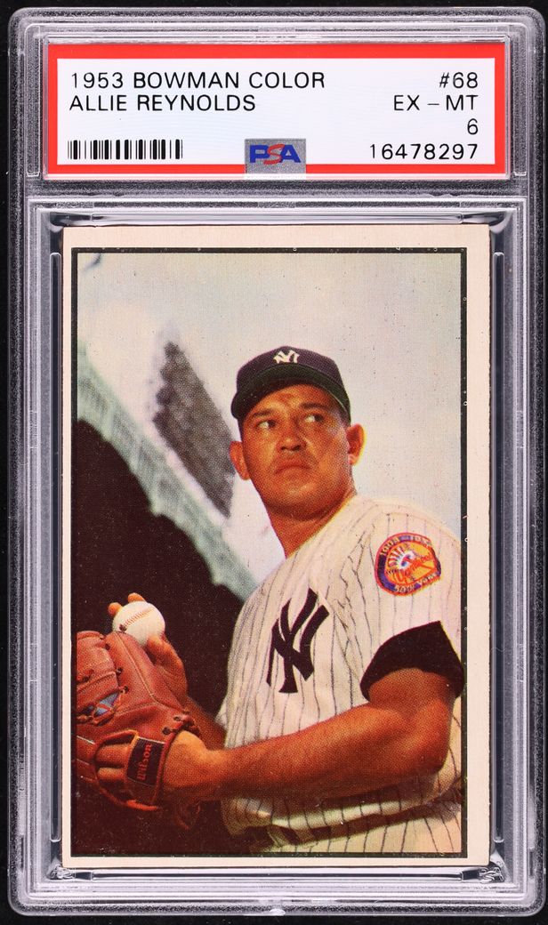 1953 Bowman Color Allie Reynolds #68 PSA 6 EXMT