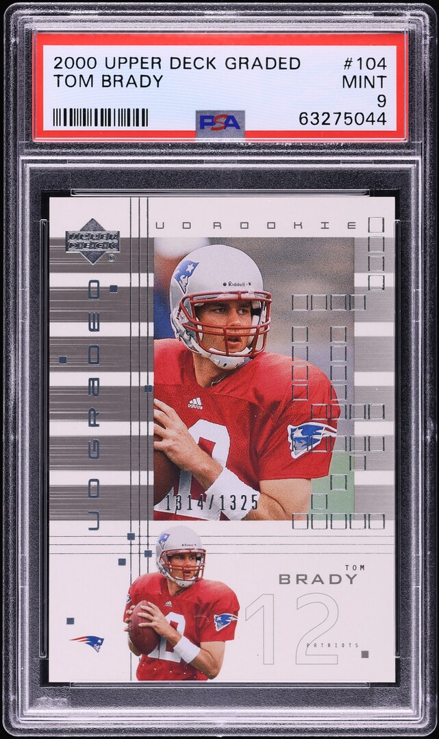 2000 Upper Deck Graded Tom Brady ROOKIE /1325 #104 PSA 9 MINT