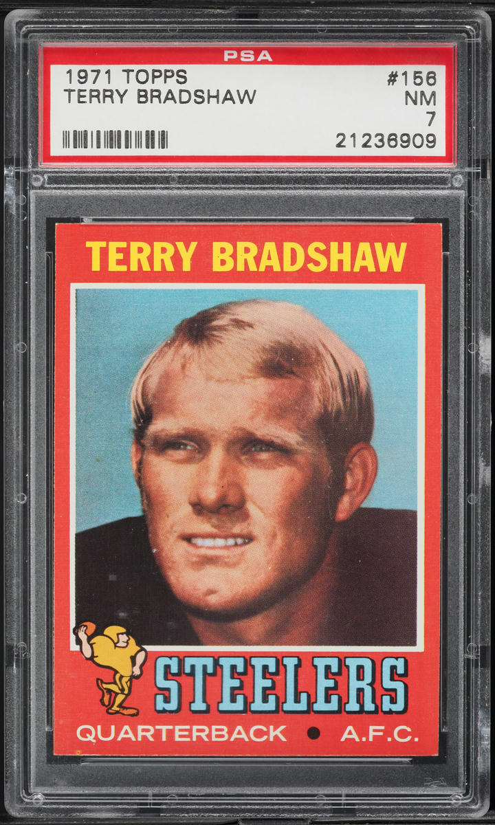 1971 Topps Football Terry Bradshaw ROOKIE #156 PSA 7 NRMT
