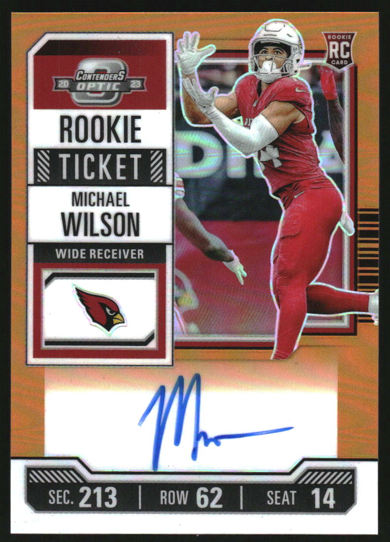 2023 Contenders Optic Orange #126 Michael Wilson Rookie Autograph RC Auto /50