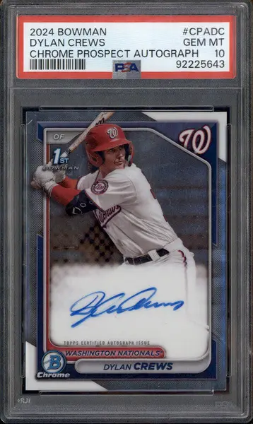 2024 Bowman Chrome Prospect Autographs #CPA-DC Dylan Crews RC Auto PSA 10