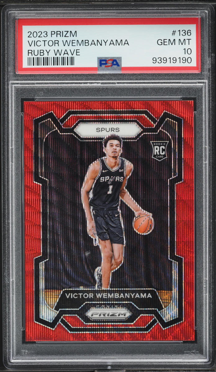 2023 Panini Prizm Ruby Wave Victor Wembanyama ROOKIE #136 PSA 10 GEM MINT