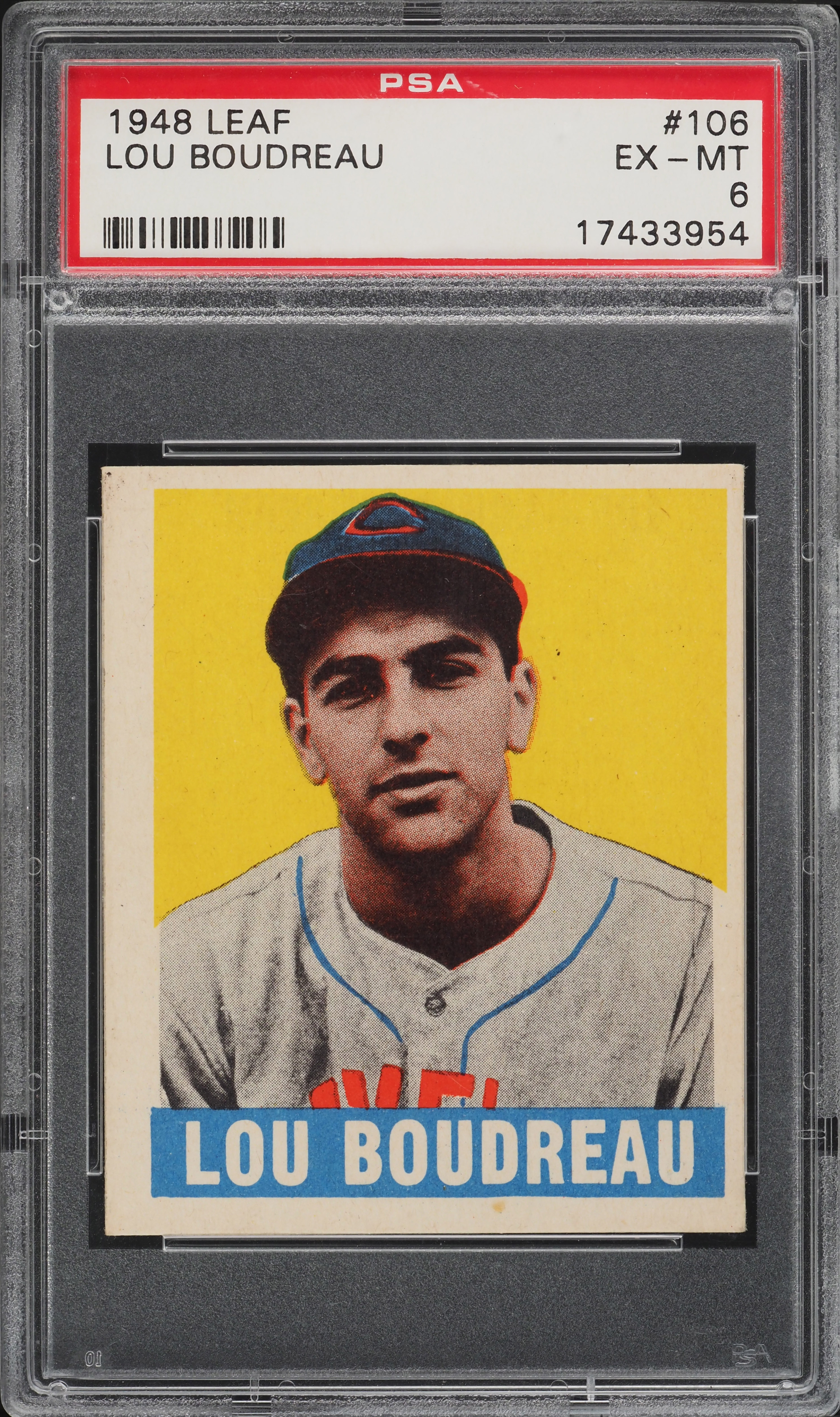 1948 Leaf Lou Boudreau #106 PSA 6 EXMT