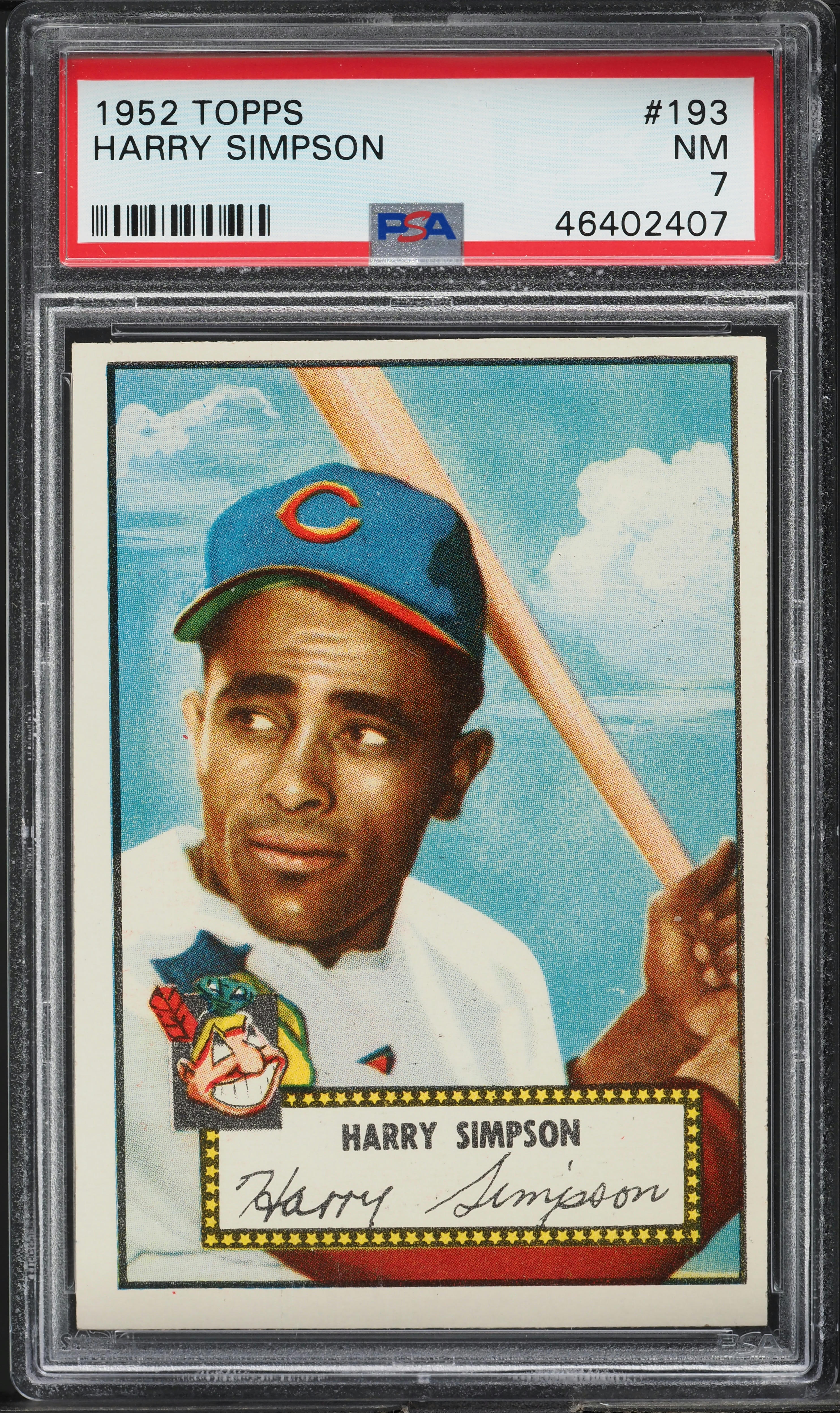 1952 Topps Harry Simpson #193 PSA 7 NRMT