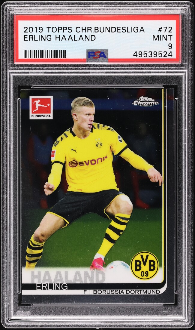 2019 Topps Chrome Bundesliga Erling Haaland ROOKIE #72 PSA 9 MINT