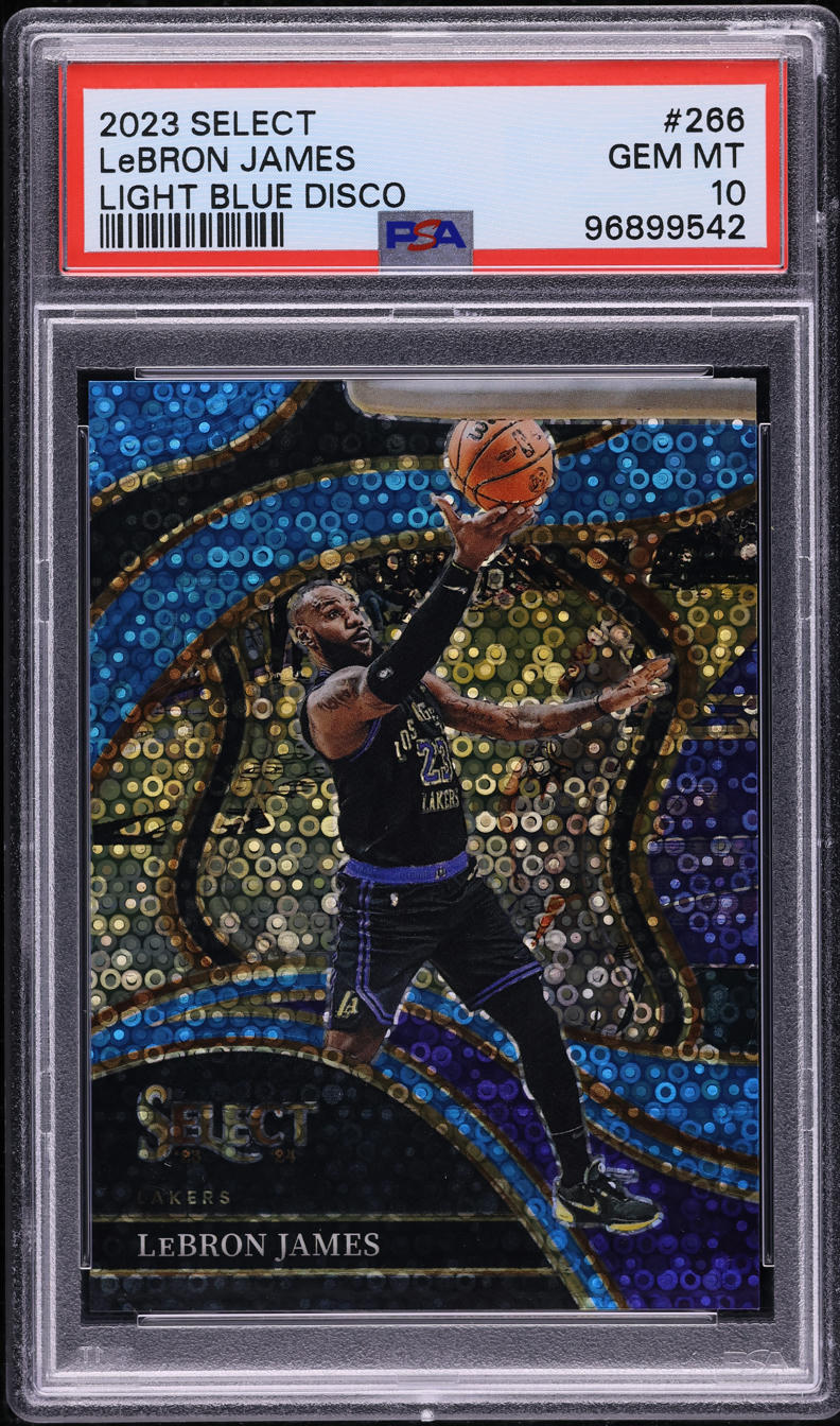 2023 Select Courtside Light Blue Disco LeBron James /99 #266 PSA 10 GEM MINT