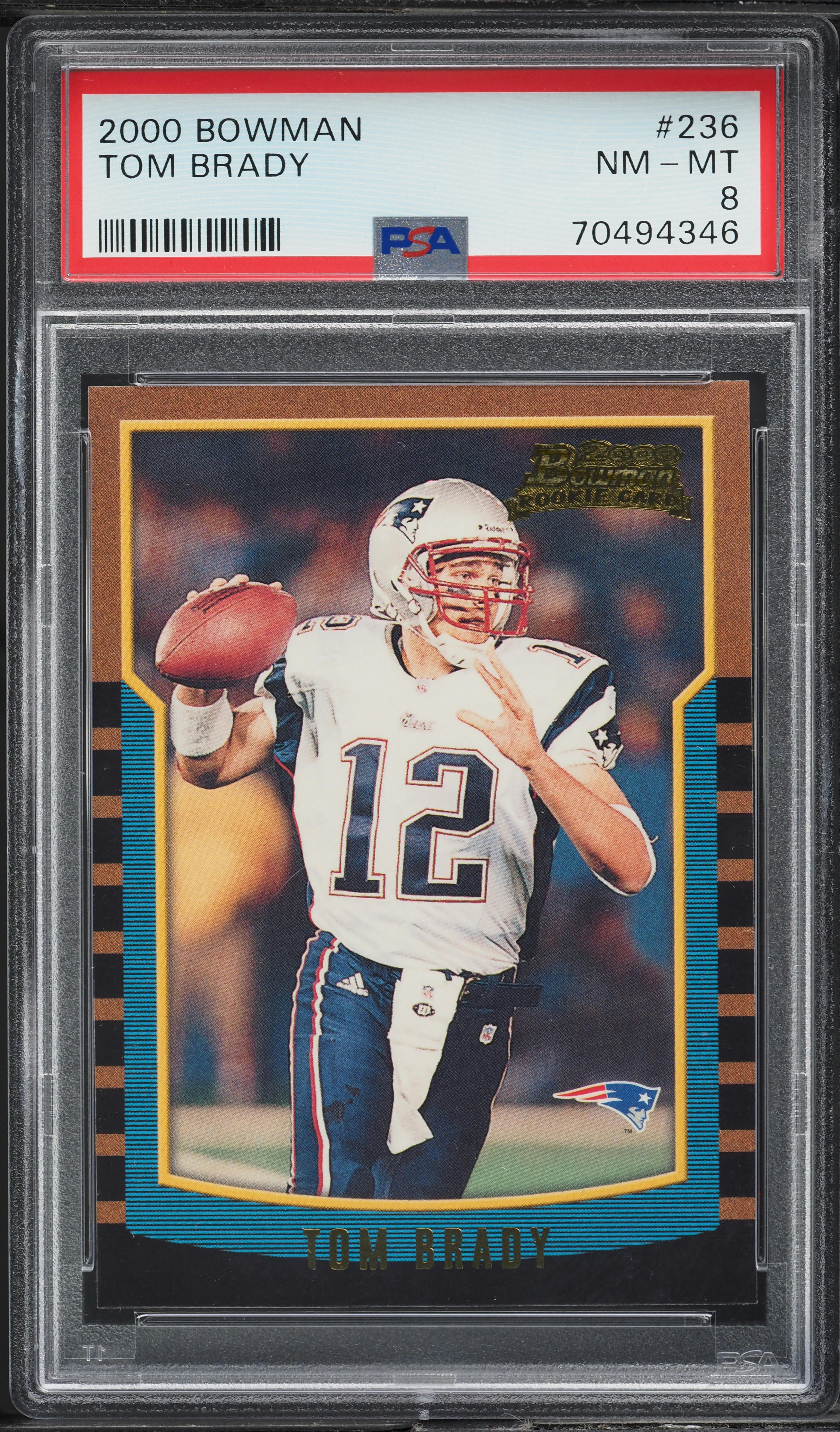 2000 Bowman Football Tom Brady ROOKIE #236 PSA 8 NM-MT