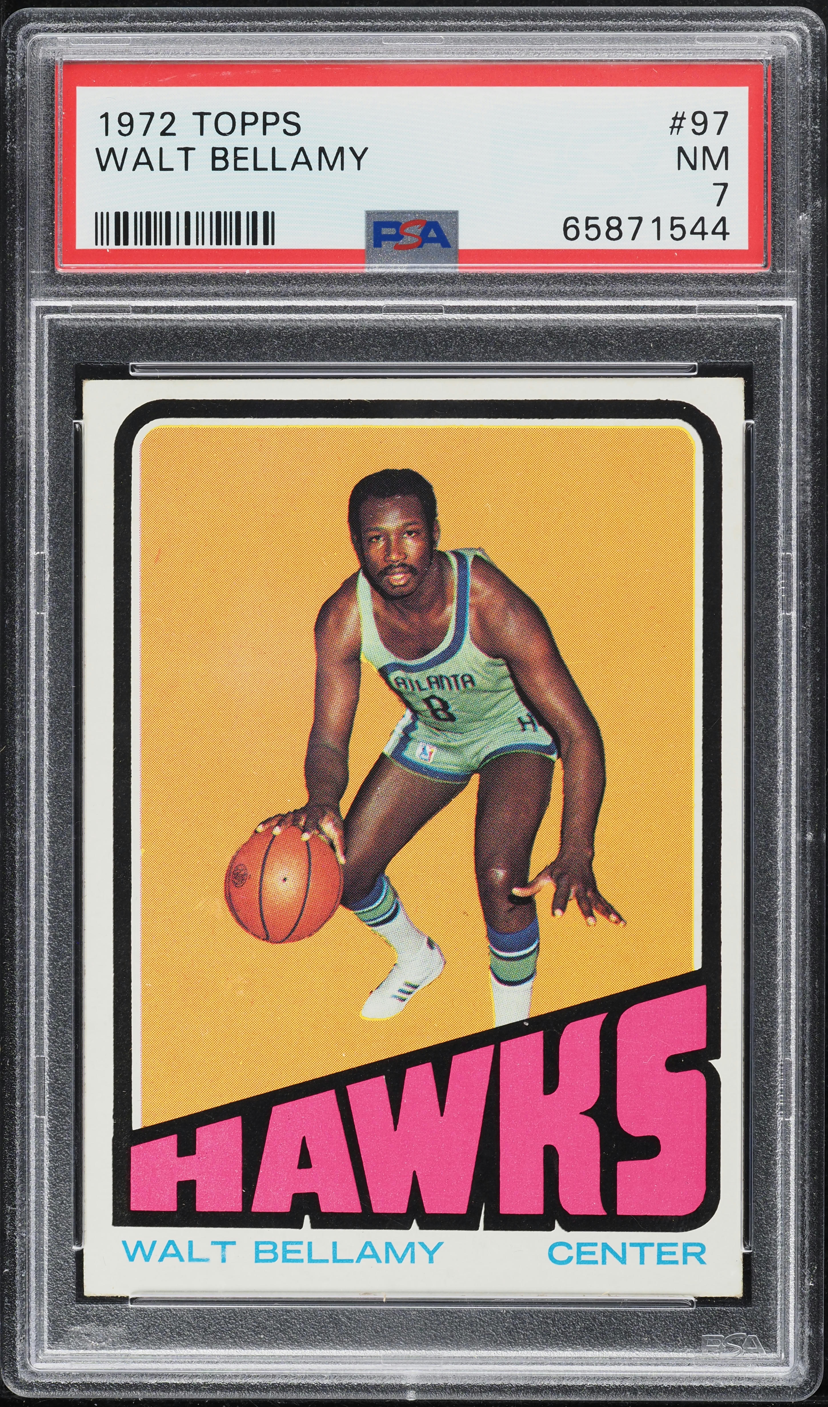 1972 Topps Basketball Walt Bellamy #97 PSA 7 NRMT