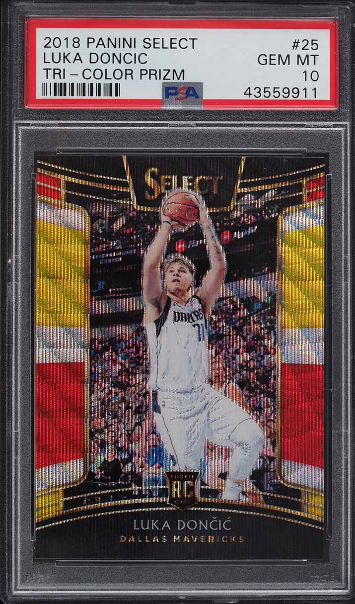 2018 Select Concourse Tri-Color Prizm Luka Doncic ROOKIE #25 PSA 10 GEM MINT