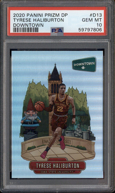 2020 Prizm Draft Picks Downtown #D13 Tyrese Haliburton PSA 10