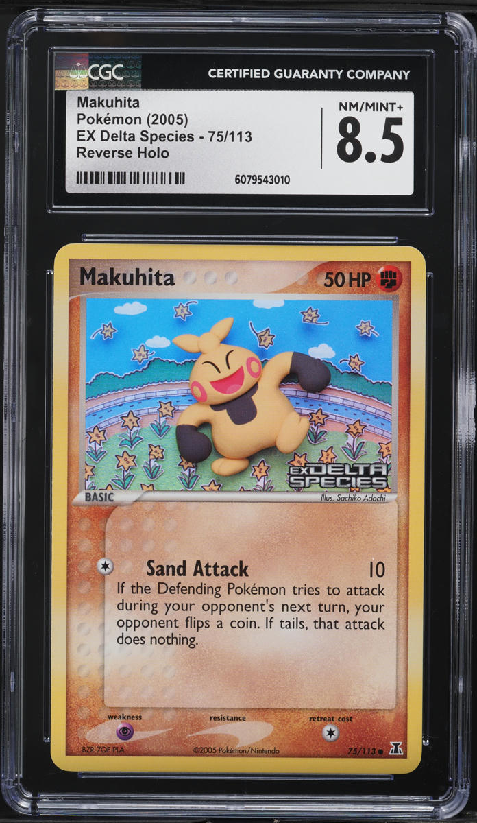 2005 Pokemon EX Delta Species Reverse Holo Makuhita #75 CGC 8.5 NM-MT+