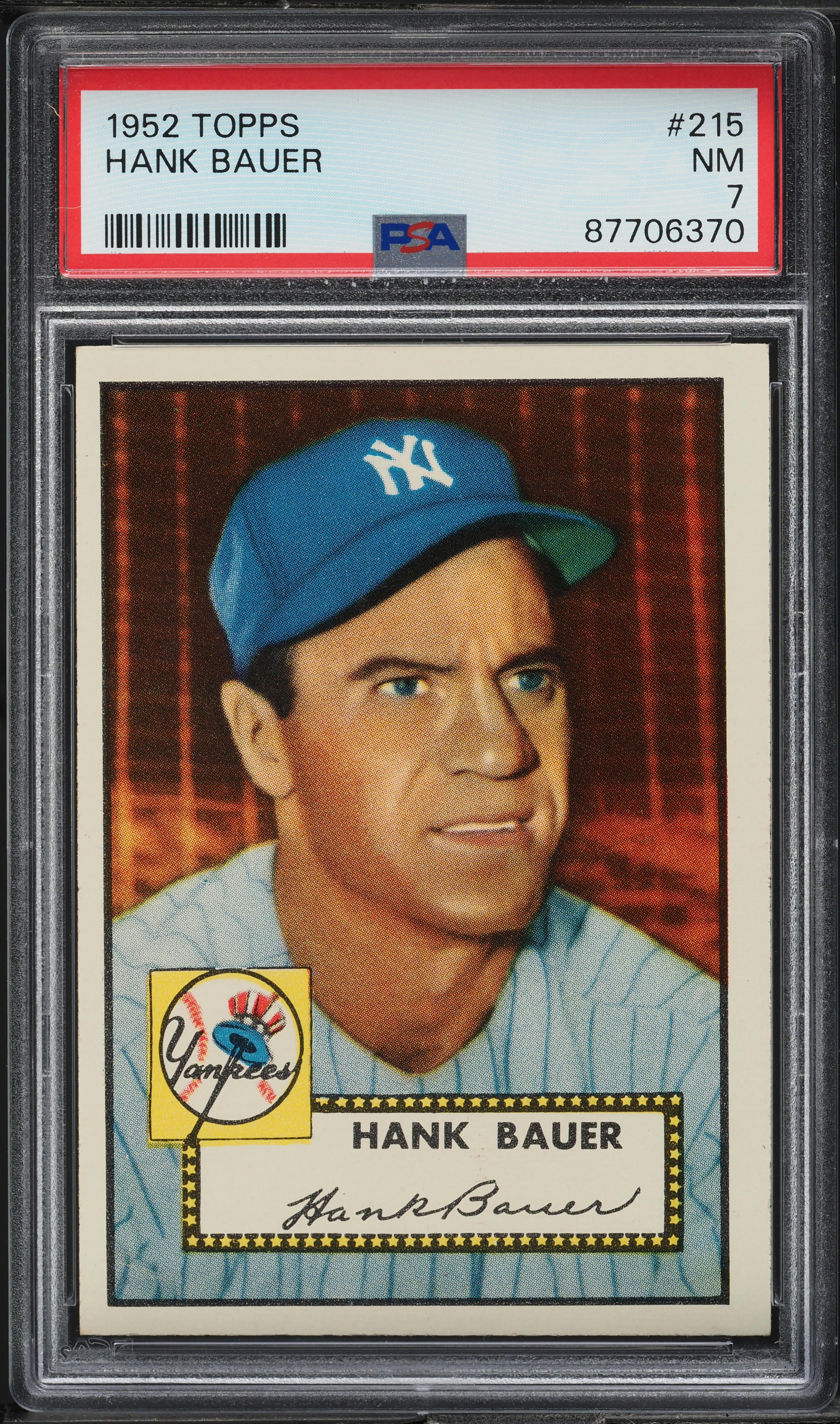 1952 Topps Hank Bauer #215 PSA 7 NRMT