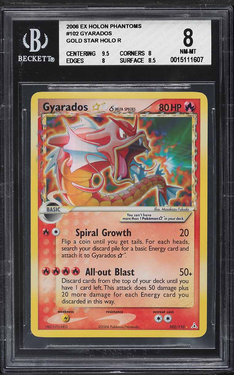 2006 Pokemon EX Holon Phantoms Holo Gyarados Gold Star #102 BGS 8 NM-MT