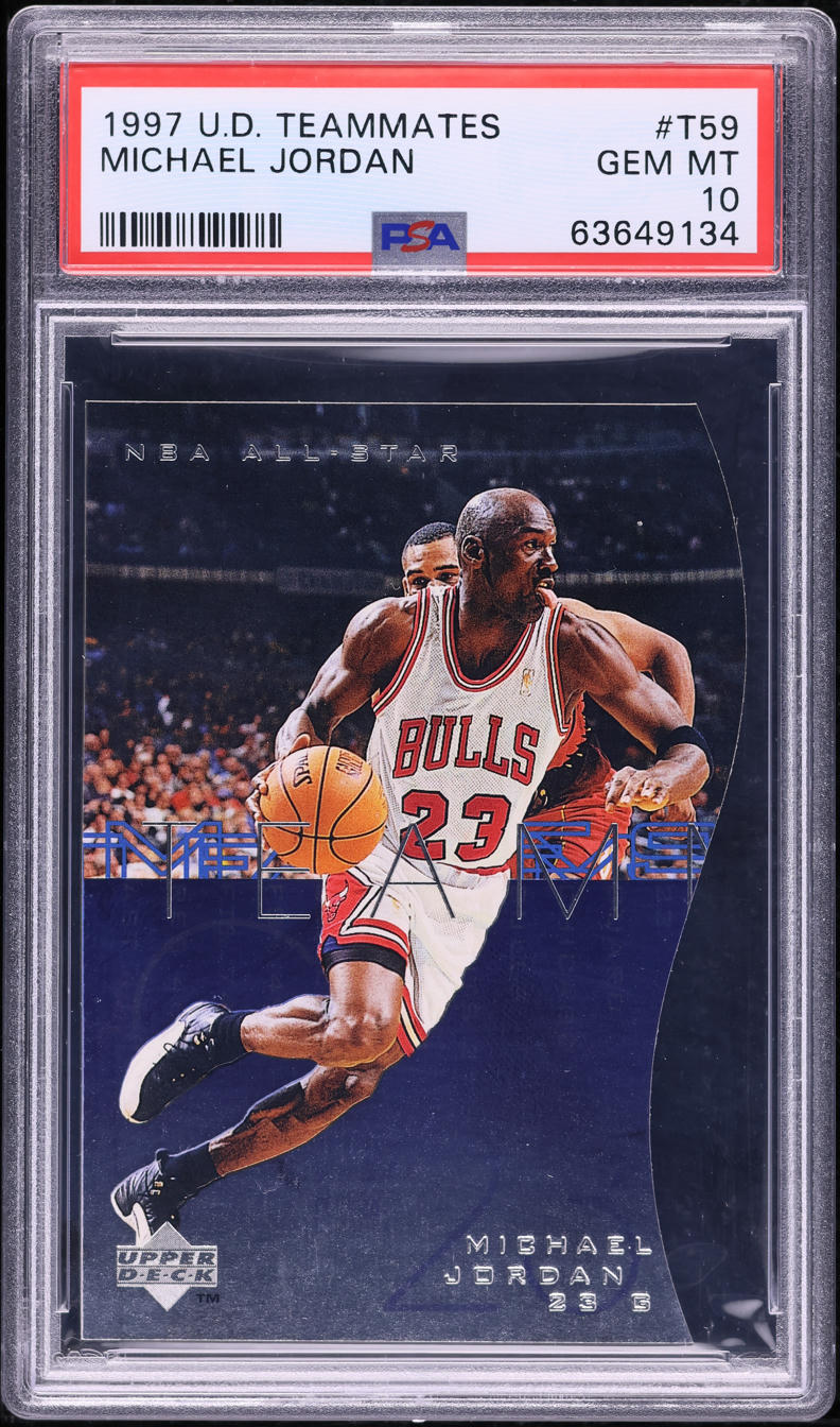 1997 Upper Deck Teammates Die-Cut Michael Jordan #T59 PSA 10 GEM MINT