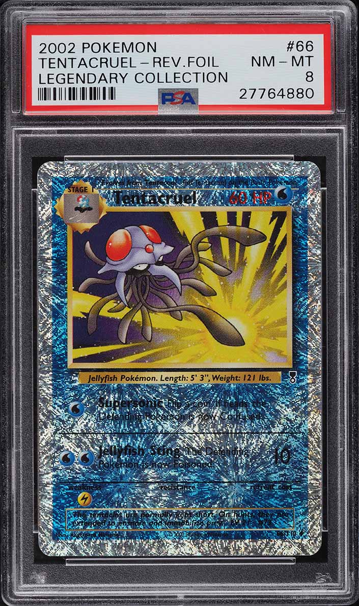 2002 Pokemon Legendary Collection Reverse Holo Tentacruel #66 PSA 8 NM-MT
