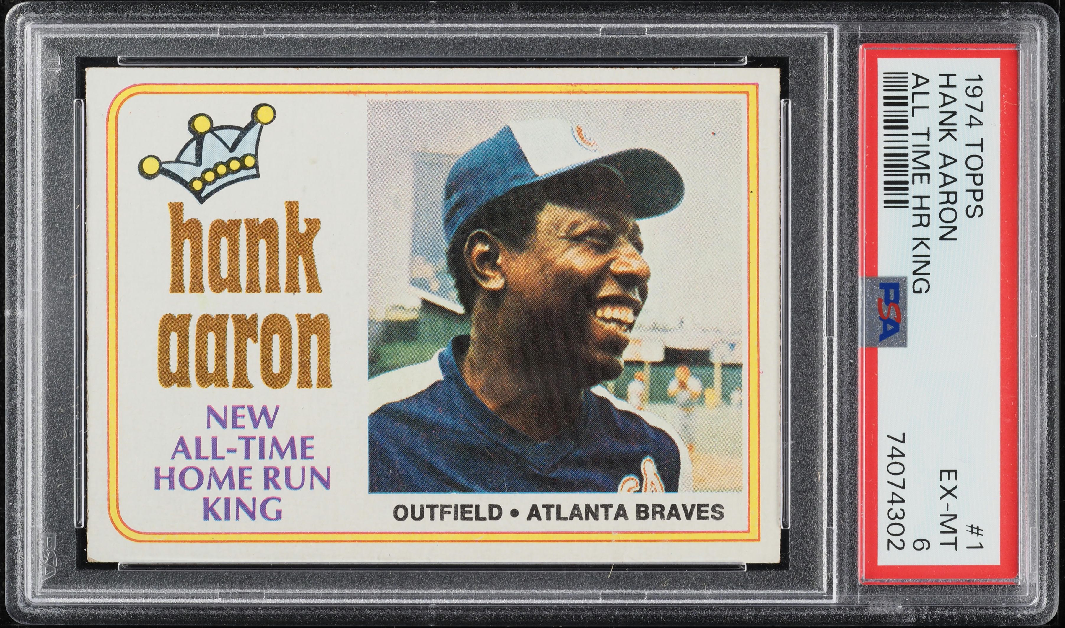 1974 Topps Hank Aaron ALL TIME HR KING #1 PSA 6 EXMT
