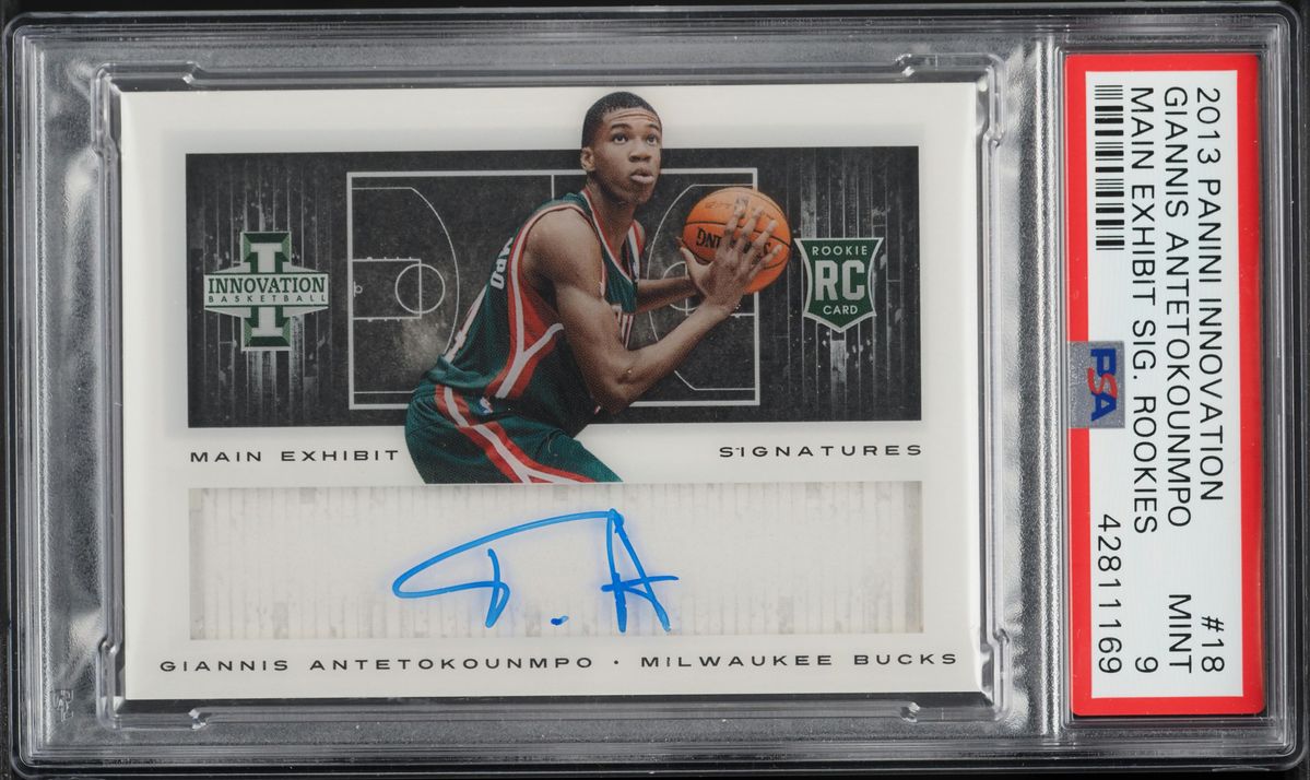 2013 Panini Innovation Main Exhibit Giannis Antetokounmpo RC AUTO /299 PSA 9
