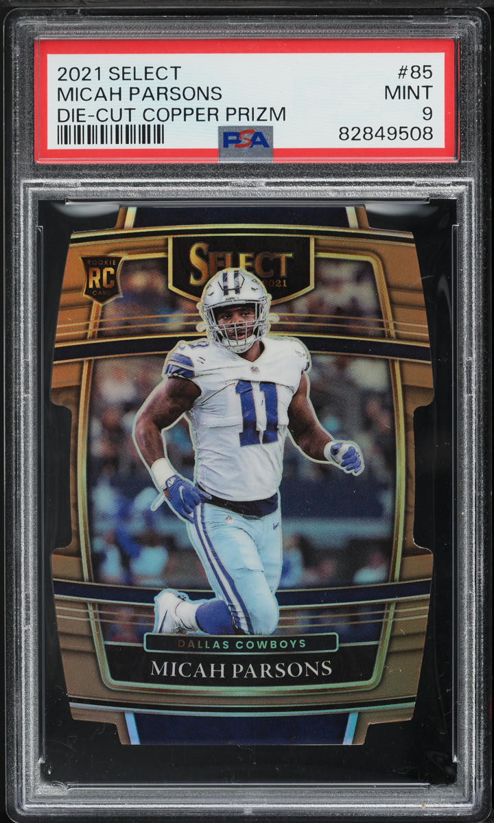 2021 Select Concourse Copper Prizm Die-Cut Micah Parsons ROOKIE /199 #85 PSA 9