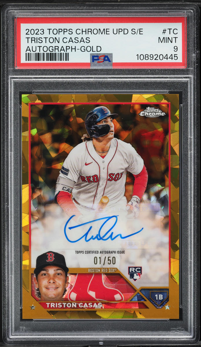 2023 Topps Chrome Update Sapphire Gold Triston Casas ROOKIE AUTO 1/50 PSA 9 MINT
