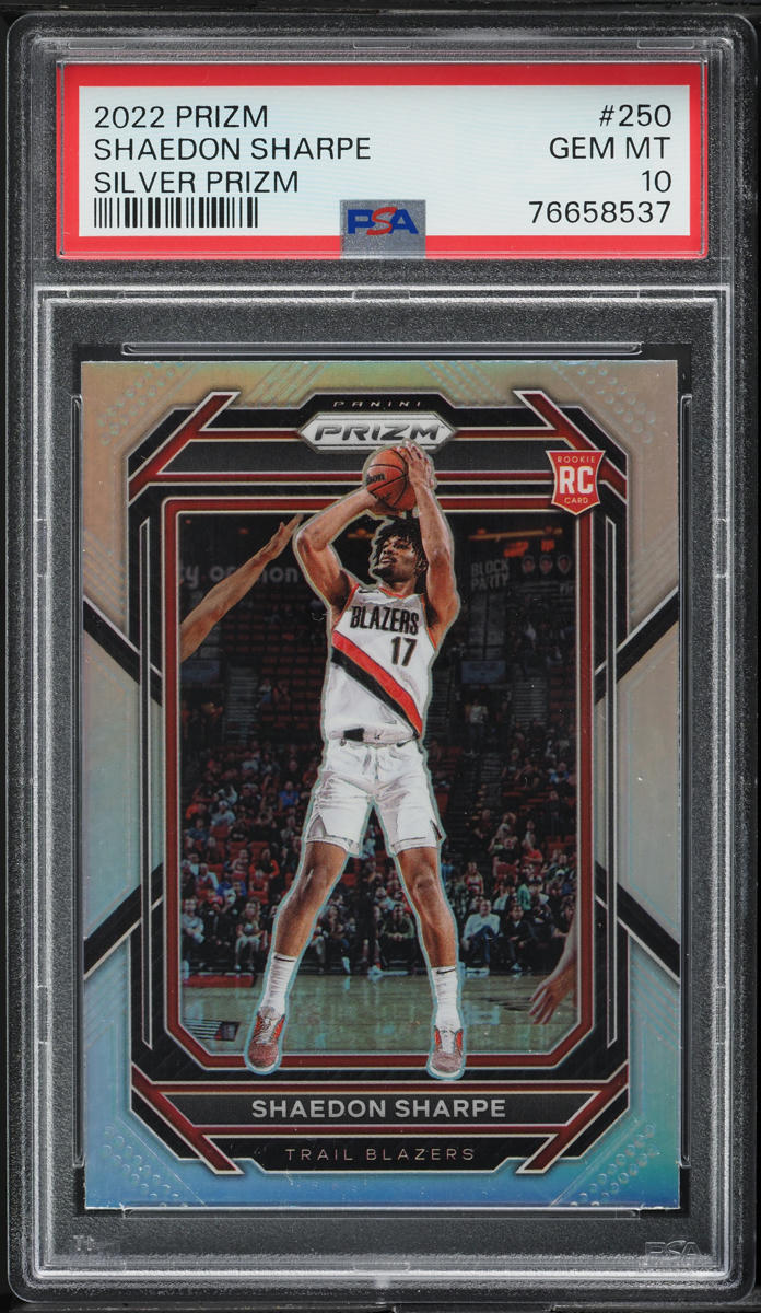2022 Panini Prizm Silver Shaedon Sharpe ROOKIE #250 PSA 10 GEM MINT