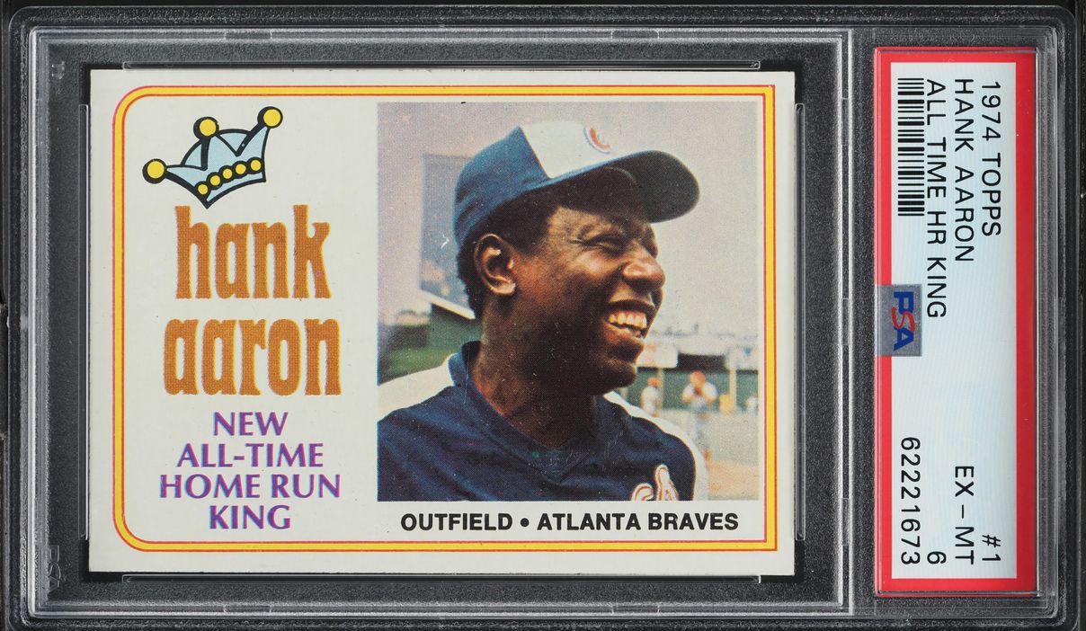 1974 Topps Hank Aaron ALL-TIME HR KING #1 PSA 6 EXMT