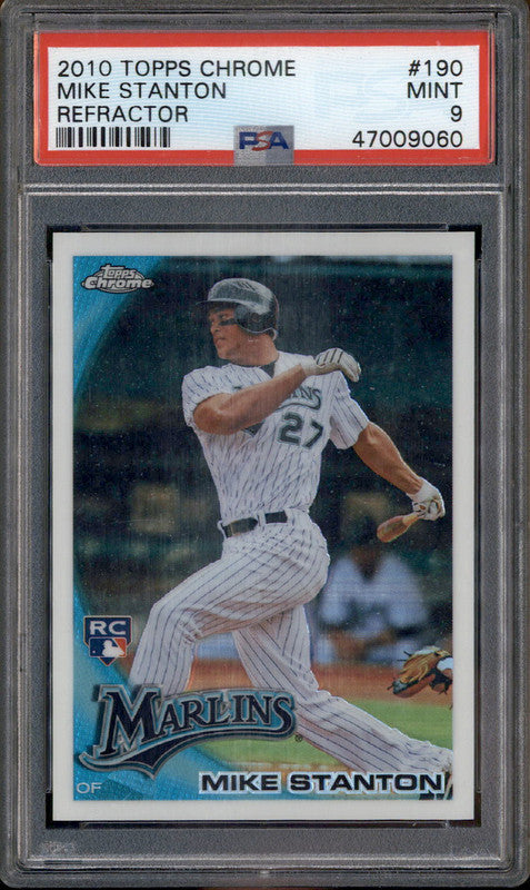 2010 Topps Chrome Refractor #190 Mike Stanton RC Rookie PSA 9