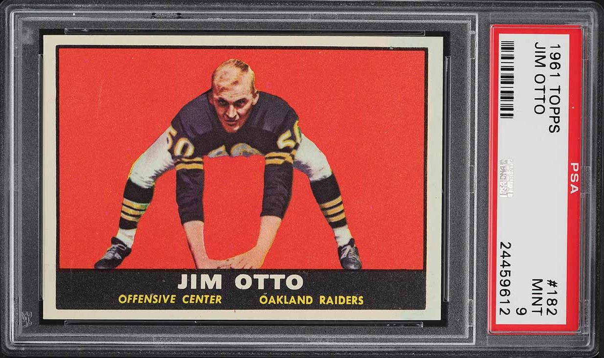 1961 Topps Football Jim Otto ROOKIE #182 PSA 9 MINT