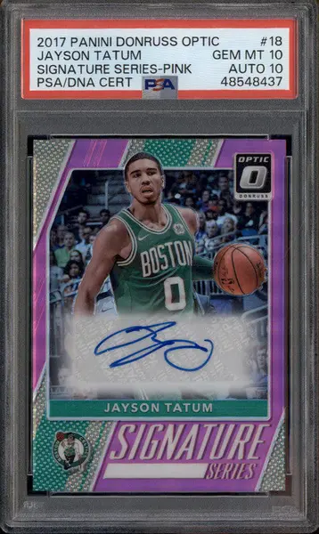 2017 Panini Donruss Optic Signature Series Pink #18 Jayson Tatum Auto /25 PSA 10