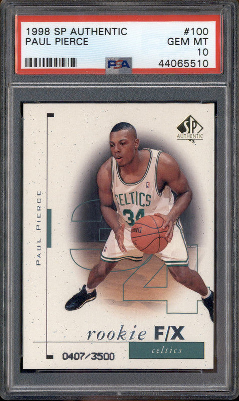1998 SP Authentic Rookie F/X /3500 #100 Paul Pierce RC /3500 PSA 10