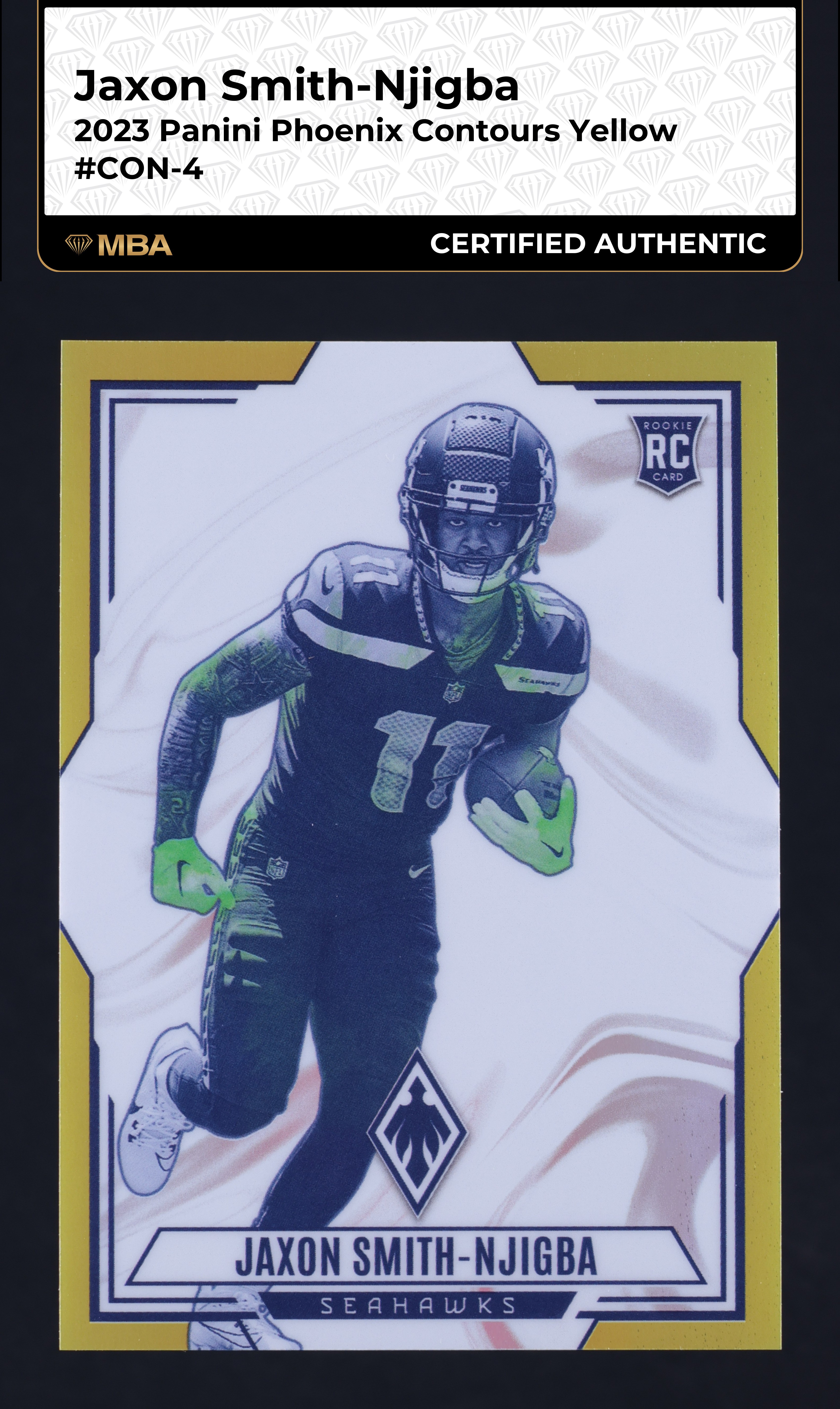 2023 Panini Phoenix Contours Yellow Jaxon Smith-Njigba ROOKIE /75 #CON4 MBA AUTH
