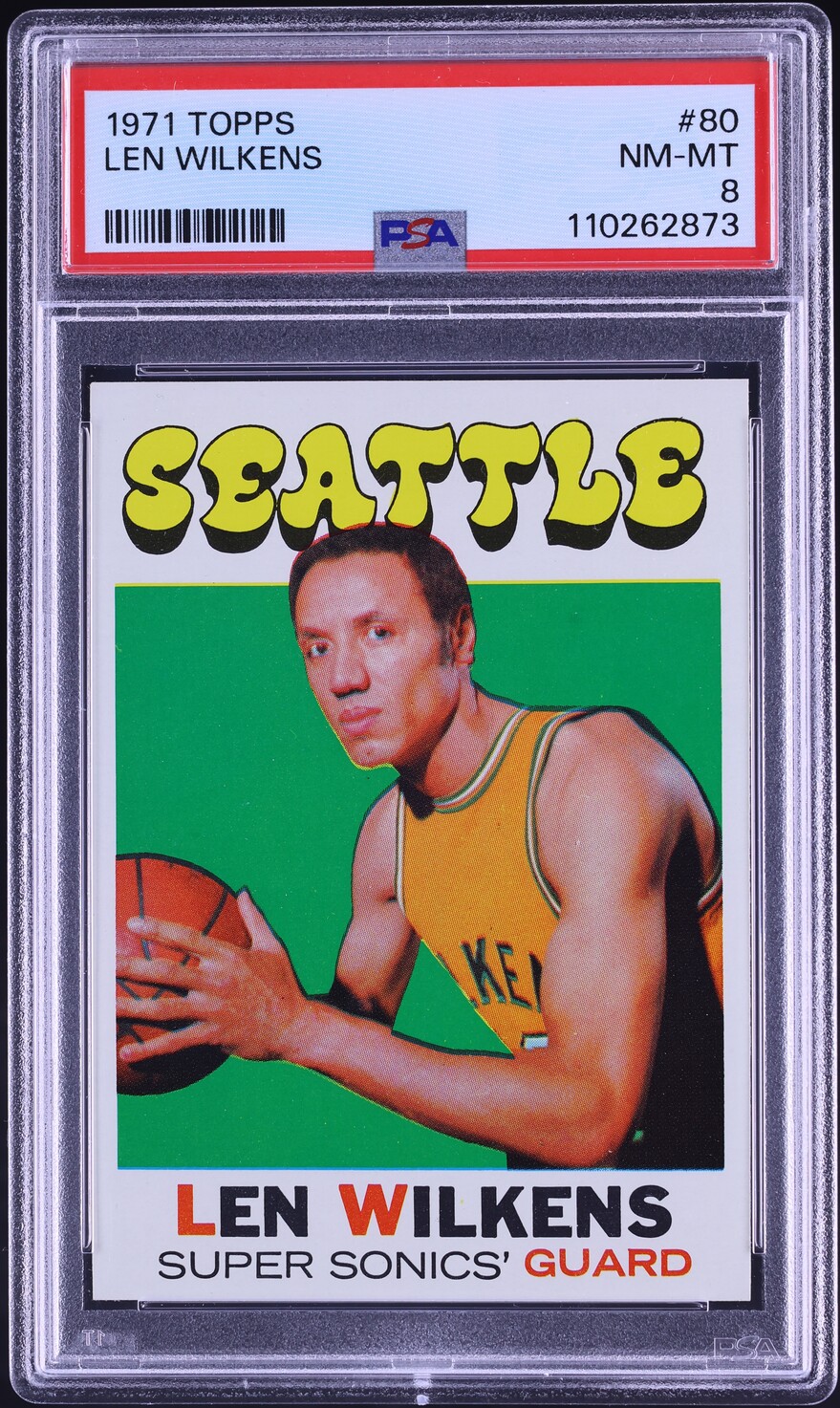 1971 Topps Basketball Lenny Wilkens #80 PSA 8 NM-MT