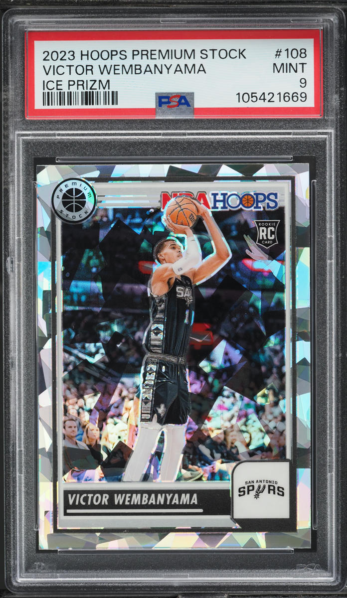 2023 Hoops Premium Stock Ice Prizm Victor Wembanyama ROOKIE #108 PSA 9 MINT