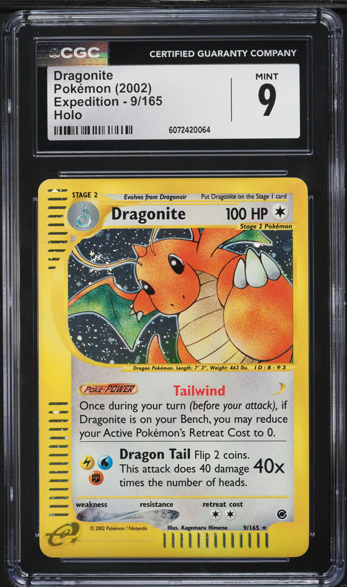 2002 Pokemon Expedition Holo Dragonite #9 CGC 9 MINT