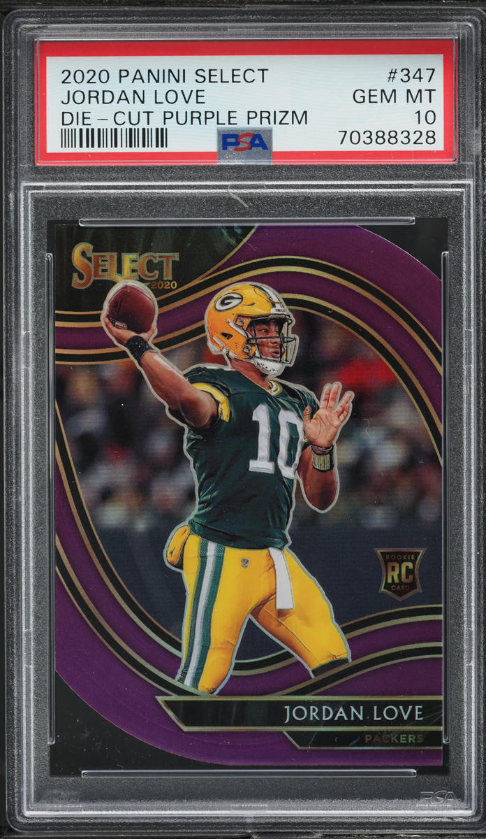 2020 Select Field Level Purple Prizm Die-Cut Jordan Love ROOKIE #347 PSA 10 GEM
