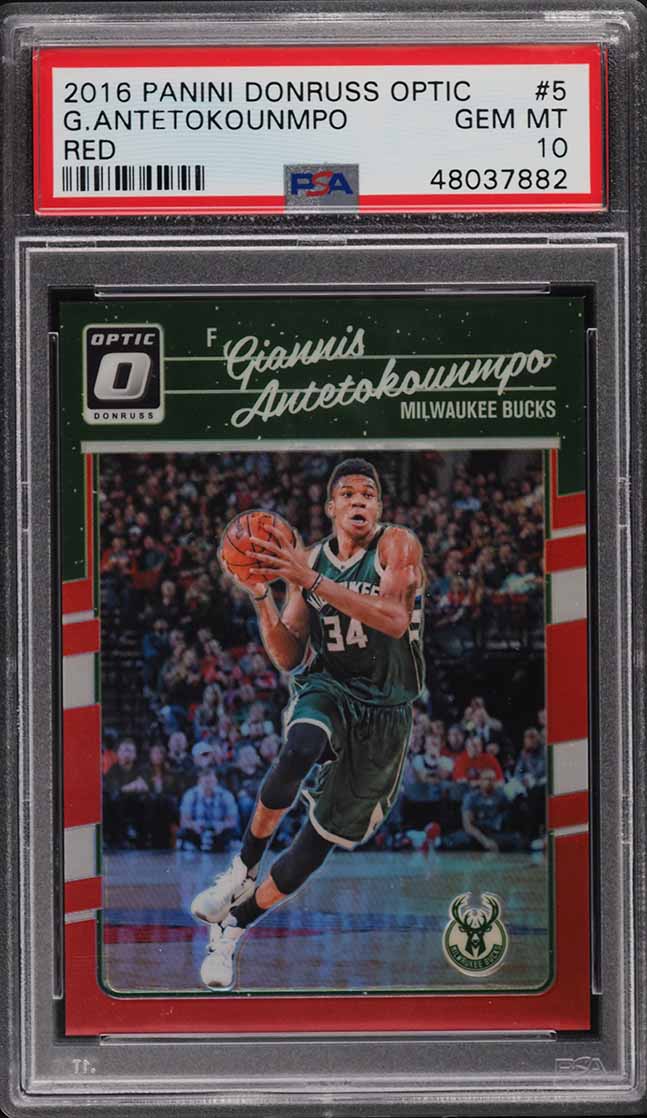 2016 Donruss Optic Red Giannis Antetokounmpo /99 #5 PSA 10 GEM MINT