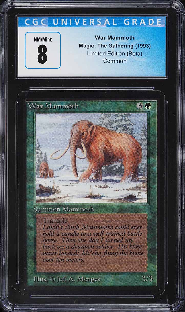 1993 Magic The Gathering MTG Beta War Mammoth C G CGC 8 NM-MT