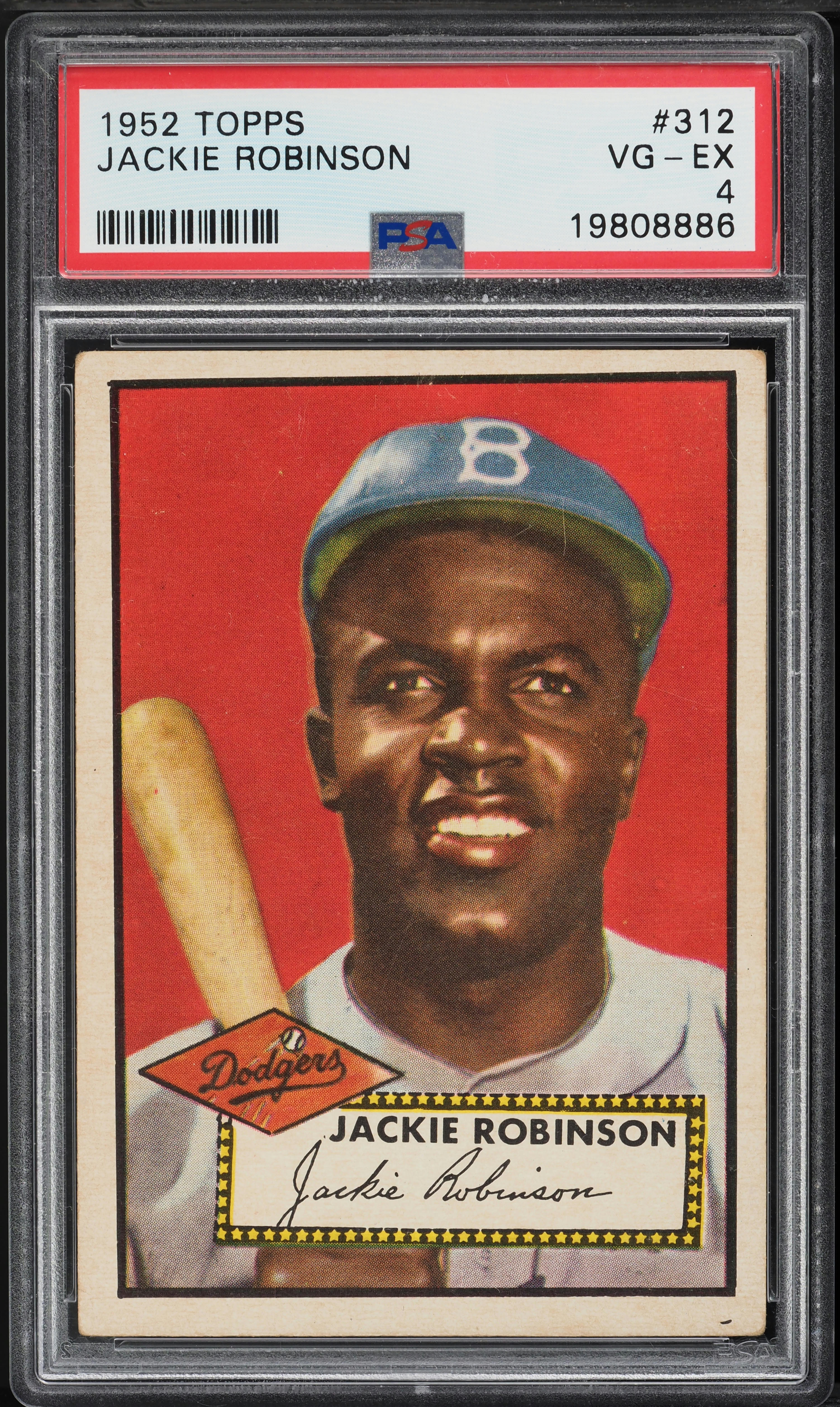 1952 Topps Jackie Robinson #312 PSA 4 VGEX