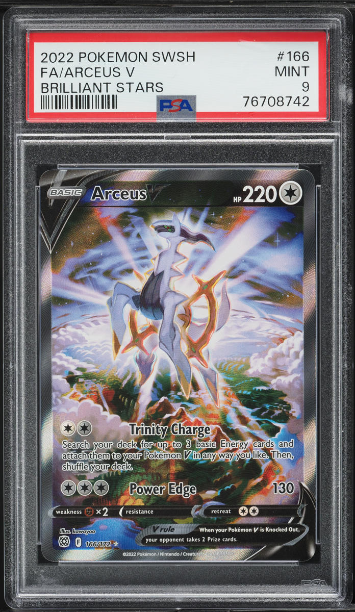 2022 Pokemon SWSH Brilliant Stars Full Art Arceus V #166 PSA 9 MINT