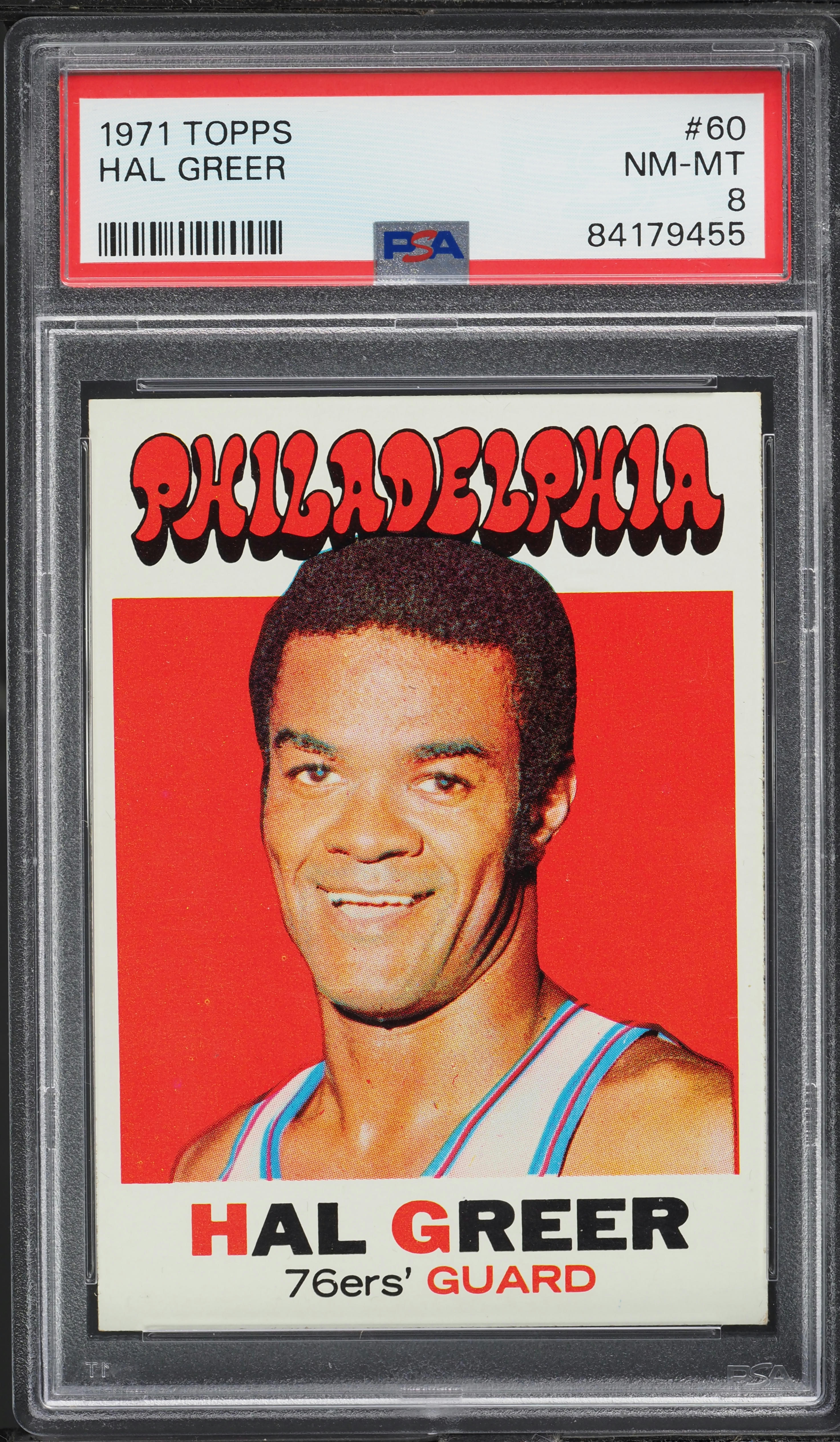 1971 Topps Basketball Hal Greer #60 PSA 8 NM-MT
