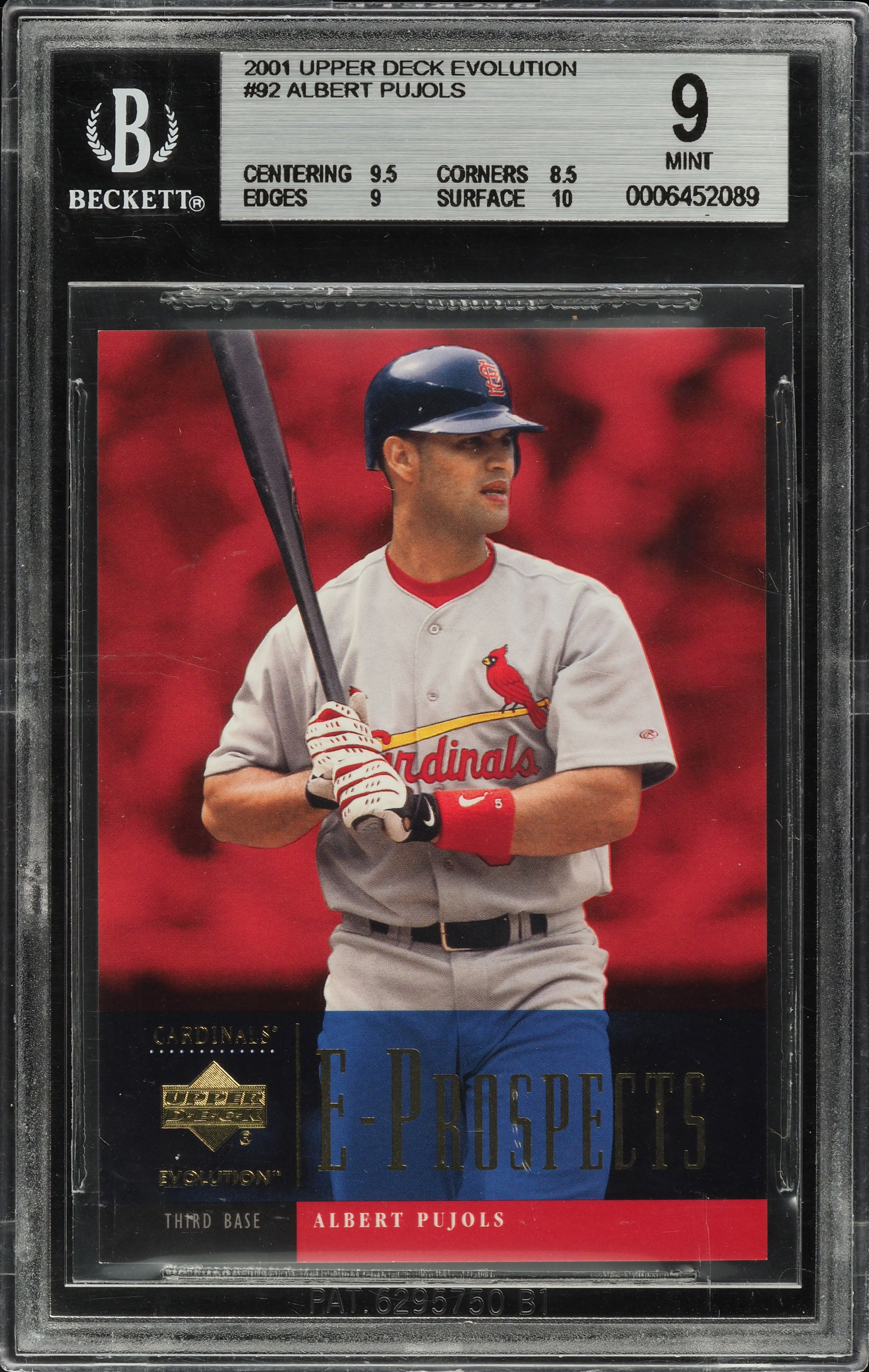 2001 Upper Deck Evolution Albert Pujols ROOKIE RC /2250 #92 BGS 9 MINT