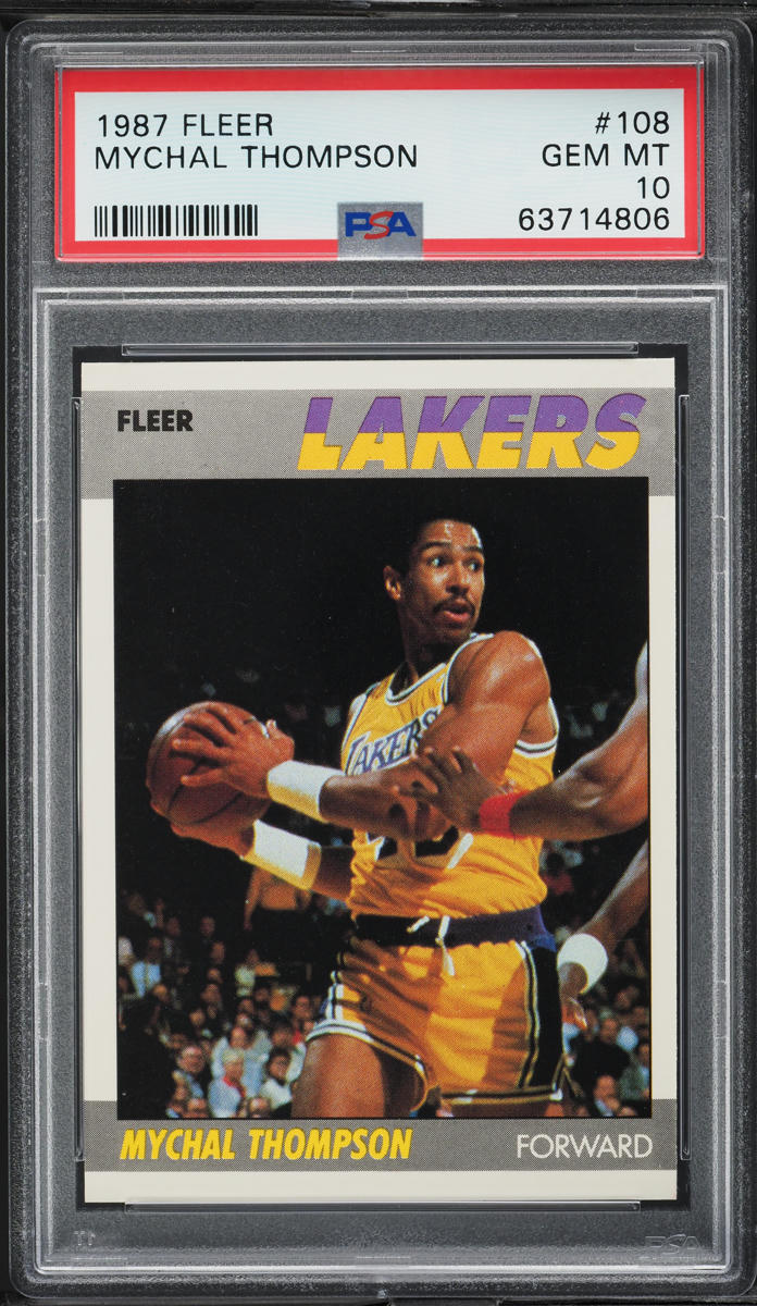 1987 Fleer Basketball Mychal Thompson #108 PSA 10 GEM MINT