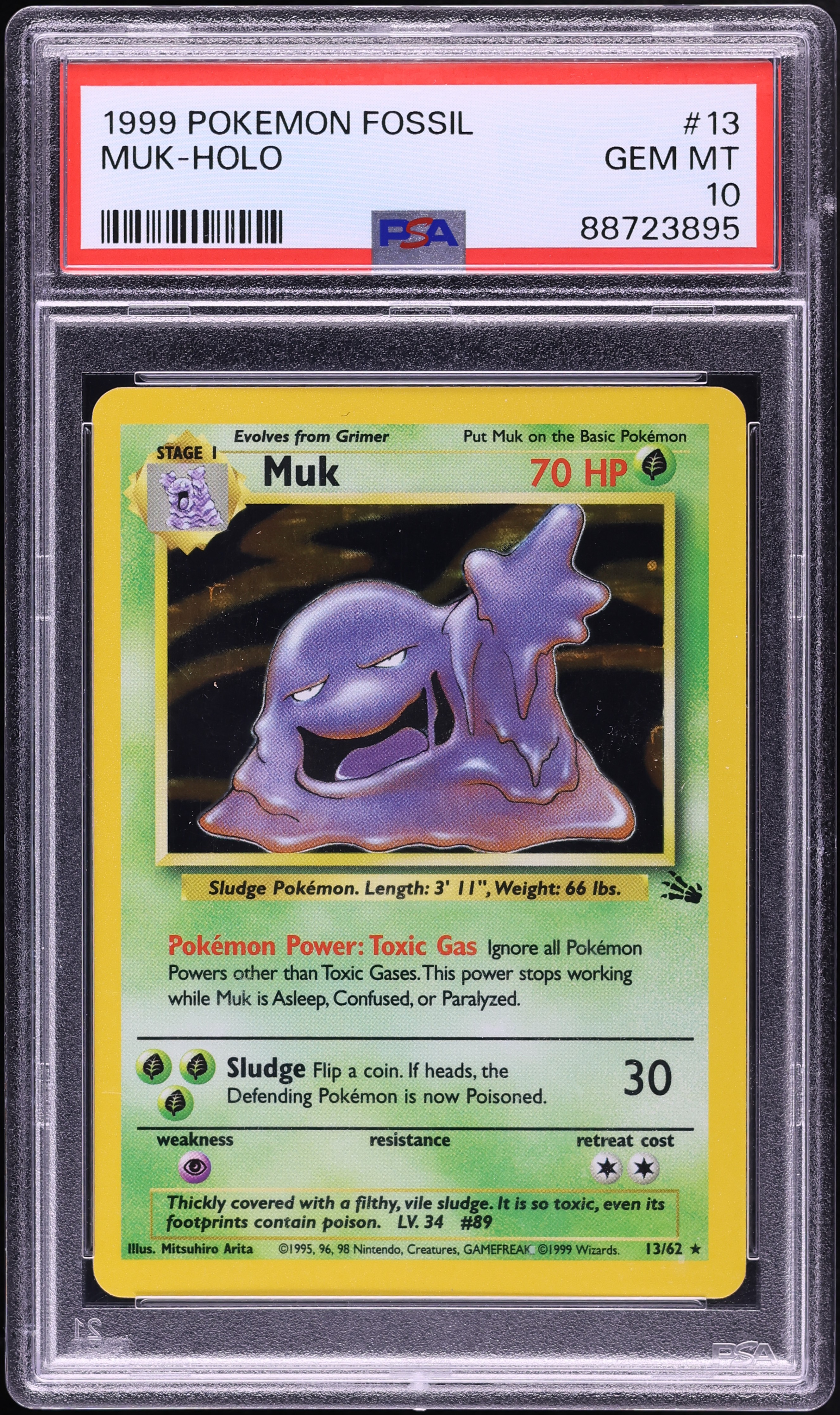 1999 Pokemon Fossil Holo Muk #13 PSA 10 GEM MINT