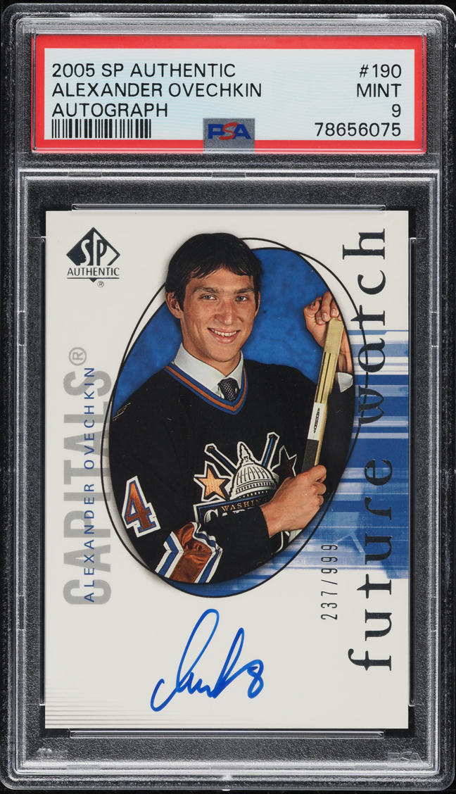 2005 SP Authentic Alexander Ovechkin ROOKIE AUTO /999 #190 PSA 9 MINT