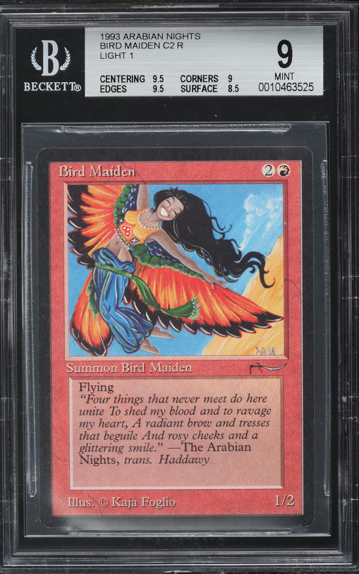 1993 Magic The Gathering MTG Arabian Nights Light Bird Maiden BGS 9 MINT