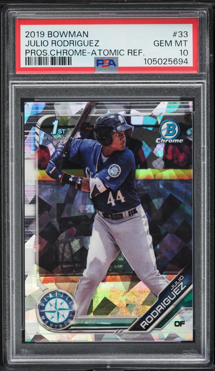2019 Bowman Chrome Atomic Refractor Julio Rodriguez PROSPECT #BCP-33 PSA 10 GEM
