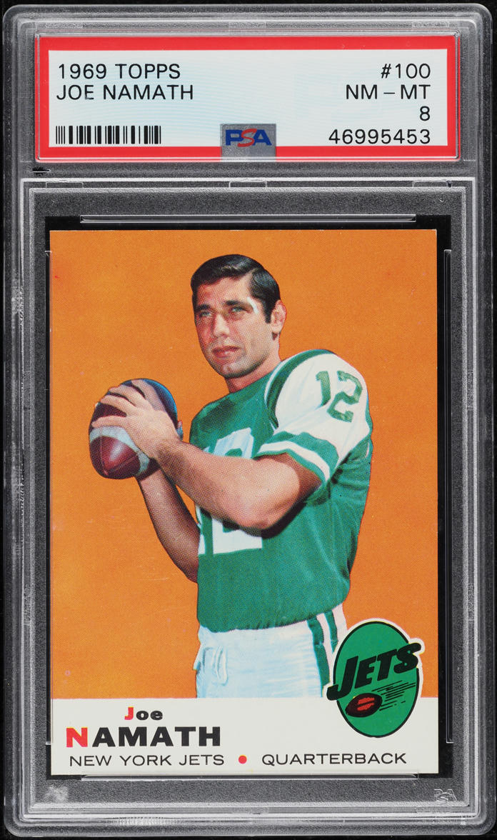 1969 Topps Football Joe Namath #100 PSA 8 NM-MT